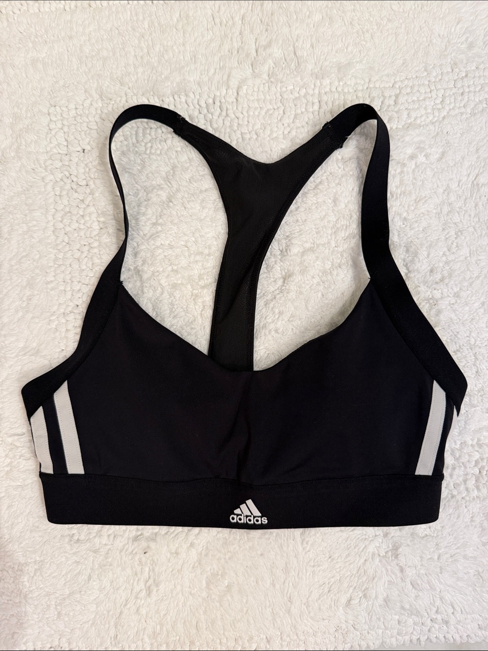 Adidas Women's All Me 3 Stripes Womens Racerback Sports Bra - Black size XS